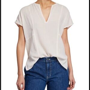 Vince Seamed Popover Blouse Size LG MSRP: $185.00